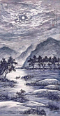 陶冷月山水精品50幅，月色撩人！_视频_技巧_传统 : 其绘画的特点是在承传中国传统文人笔墨的基础上，又融入西画的明暗和透视技巧。 为了有别于日光下的山水画，陶冷月画月色朦胧中的景物时，参照张僧繇、杨升的"没骨"法，吸取水彩画中干画法等技巧，逐层着色，采用勾、…