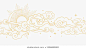 Clouds in the sky. Vector seamless border in oriental style