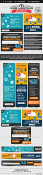 Web Hosting Banner Bundle - 3 sets - Banners & Ads Web Elements