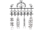 Tool / Scrolled wrought iron decorative kitchen utensils and rack.