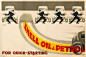 Shell poster number 242, Cars and Chaffeurs by Vic. Stylised cartoon of chauffeurs with their cars. Caption reads; "Shell Oil & Petrol for quick starting".