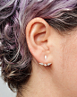 These are our fav new delicate armor.  This Inez style ear-jacket gently cradles the slope of your earlobe. The look is fierce, delicate and refined. Studs can also be worn separately.