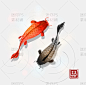263号日本和风水墨画富士山水竹鲤鱼风景纸张底纹EPS矢量设计素材-淘宝网