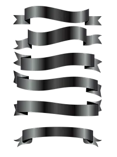 通用折角丝带材质标签标题框边框组合贴纸元素素材