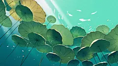 夏至通用水下浮萍背景图片素材