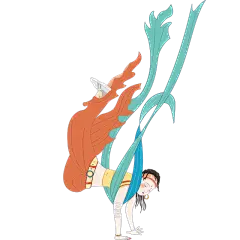 中国风人物插画-女孩跳舞