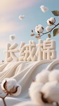 植物系列柔和感棉柔长绒棉制文字面对西前方落于棉花之中图片