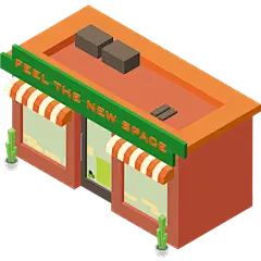 2.5D风格矢量街景建筑主题-商店