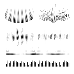 纹理系列黑色简约音频纹理元素组合（td）