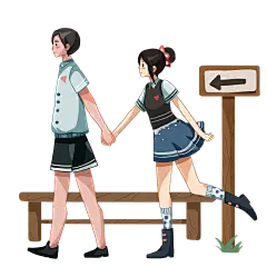 手绘-漫画情侣形象2