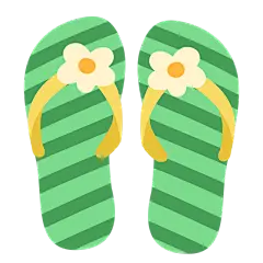 卡通风夏天元素装饰贴纸-拖鞋