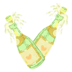 手绘-婚礼油画棒风元素-啤酒