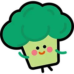 常规果蔬系列卡通感可爱线条拟人西蓝花元素