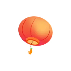 卡通感春节灯笼元素贴纸