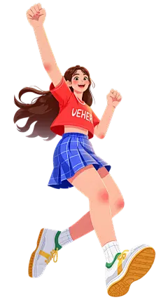 人物系列卡通感运动女孩跑步元素