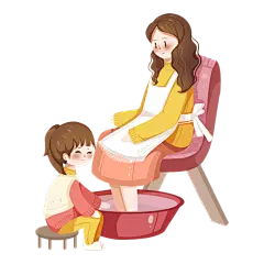 卡通感母亲节母女元素贴纸