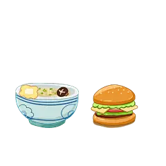 卡通感美食元素贴纸