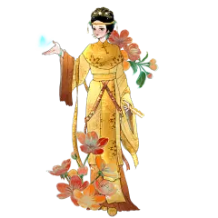 手绘中国风人物插画-女性