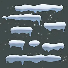 常规内容-气象系列立体感雪堆元素组合