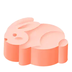 中秋节主题元素插画贴纸-兔子月饼