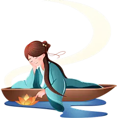 传统中元节纪念河灯祈福