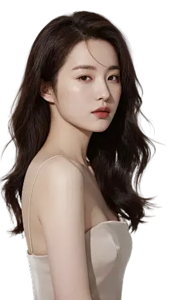 人物系列写实感散发卷发美女半侧脸元素