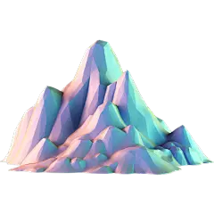 3D立体山脉贴纸
