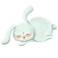 睡梦中的可爱小兔子插画