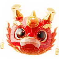 元宵节闹元宵中式感3D龙头元素素材