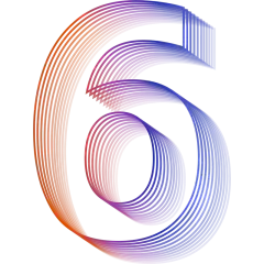 扁平渐变-商务科技风线条数字元素-6