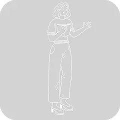 粉笔画上课美女老师人物贴纸1