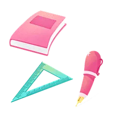 卡通感开学季文具元素贴纸