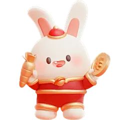 春节生肖兔拟人3D