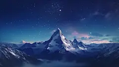 夜空山峰自然风景