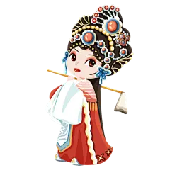手绘-Q版京剧人物贴纸1