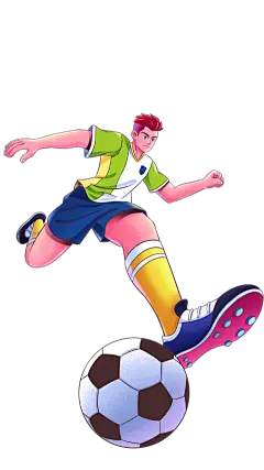 人物系列插画风透视感运动踢足球人物元素