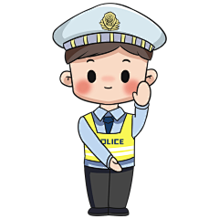 手绘-交通元素交警指挥手势贴纸7