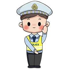 手绘-交通元素交警指挥手势贴纸7