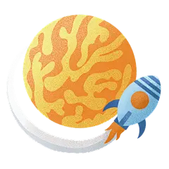 手绘-太空星球天文元素贴纸6