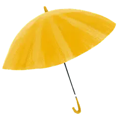 可爱黄色渐变雨伞元素