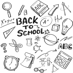 建筑系列通用手绘素描学校教育元素素材