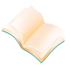 手绘-学习用品-绿色翻页书本