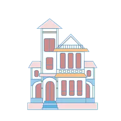 扁平风建筑元素插画贴纸6