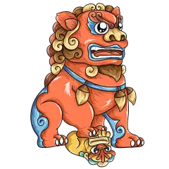 国潮风-石狮子元素