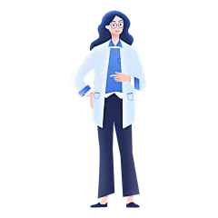 卡通感长卷发女人元素