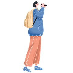 手绘生活元素类人物插画-录像