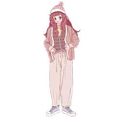 手绘人物插画贴纸-女孩