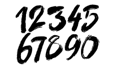 艺术字系列黑色油画风数字0-9元素组合(td)