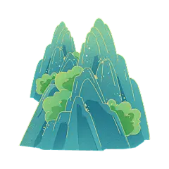 卡通感国庆节山元素贴纸