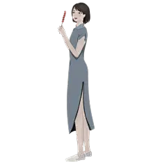 手绘-民国女性人物插画9